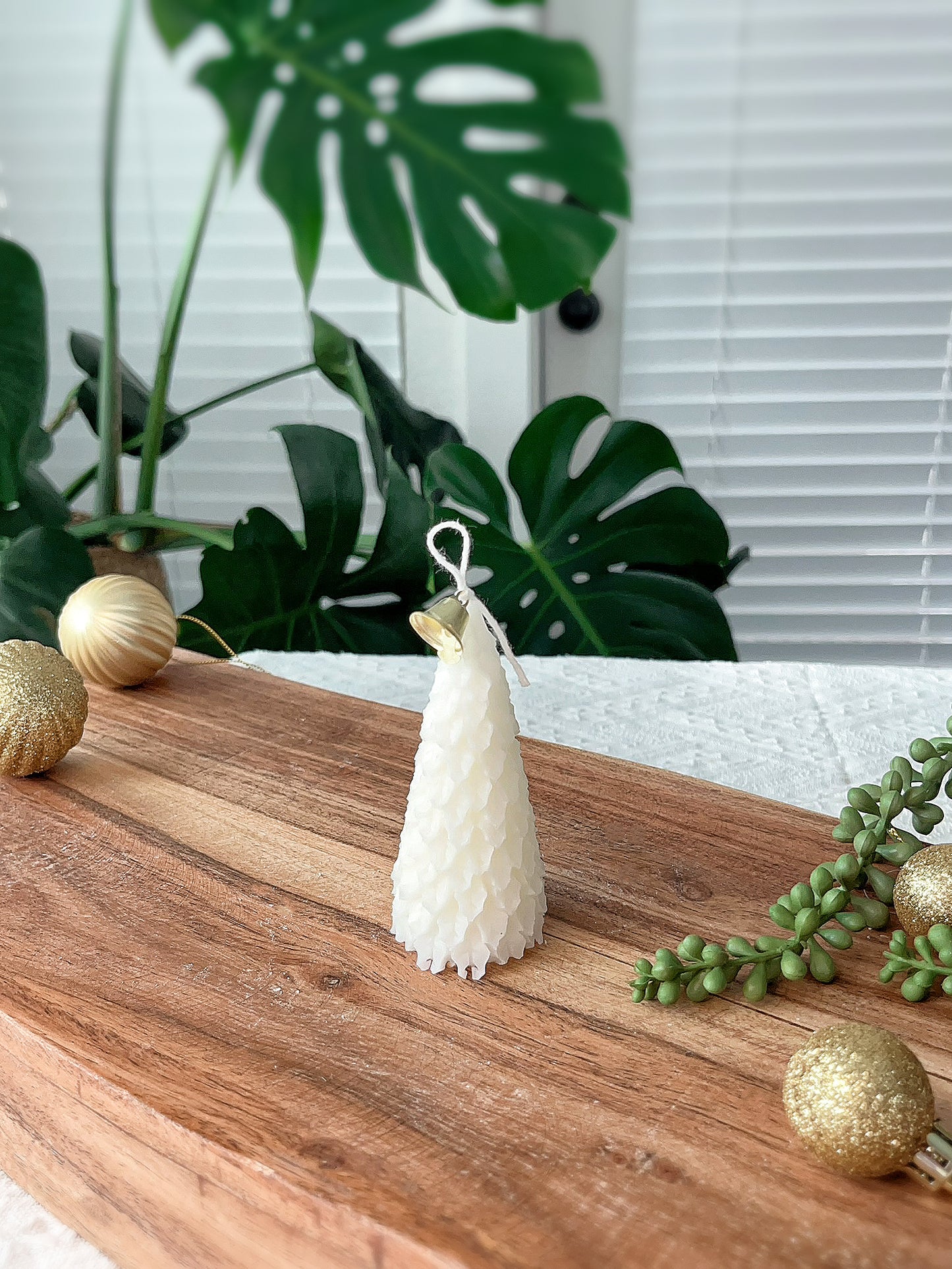 White Christmas Tree Candle - Tall Pine