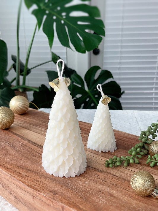 White Christmas Tree Candle - Tall Pine