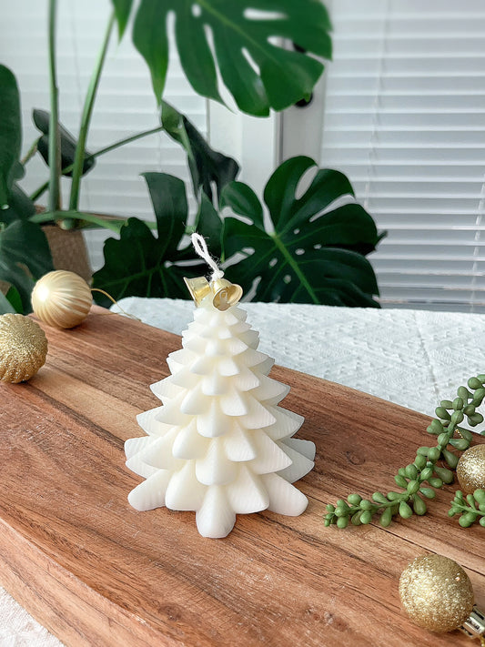 White Christmas Tree Candle - Classic Pine