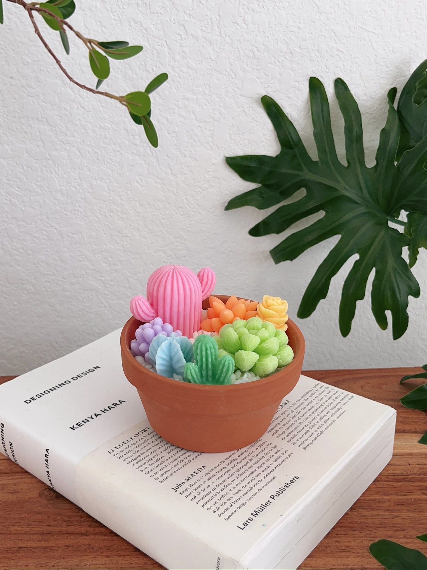Rainbow Garden Succulent Candle Pot