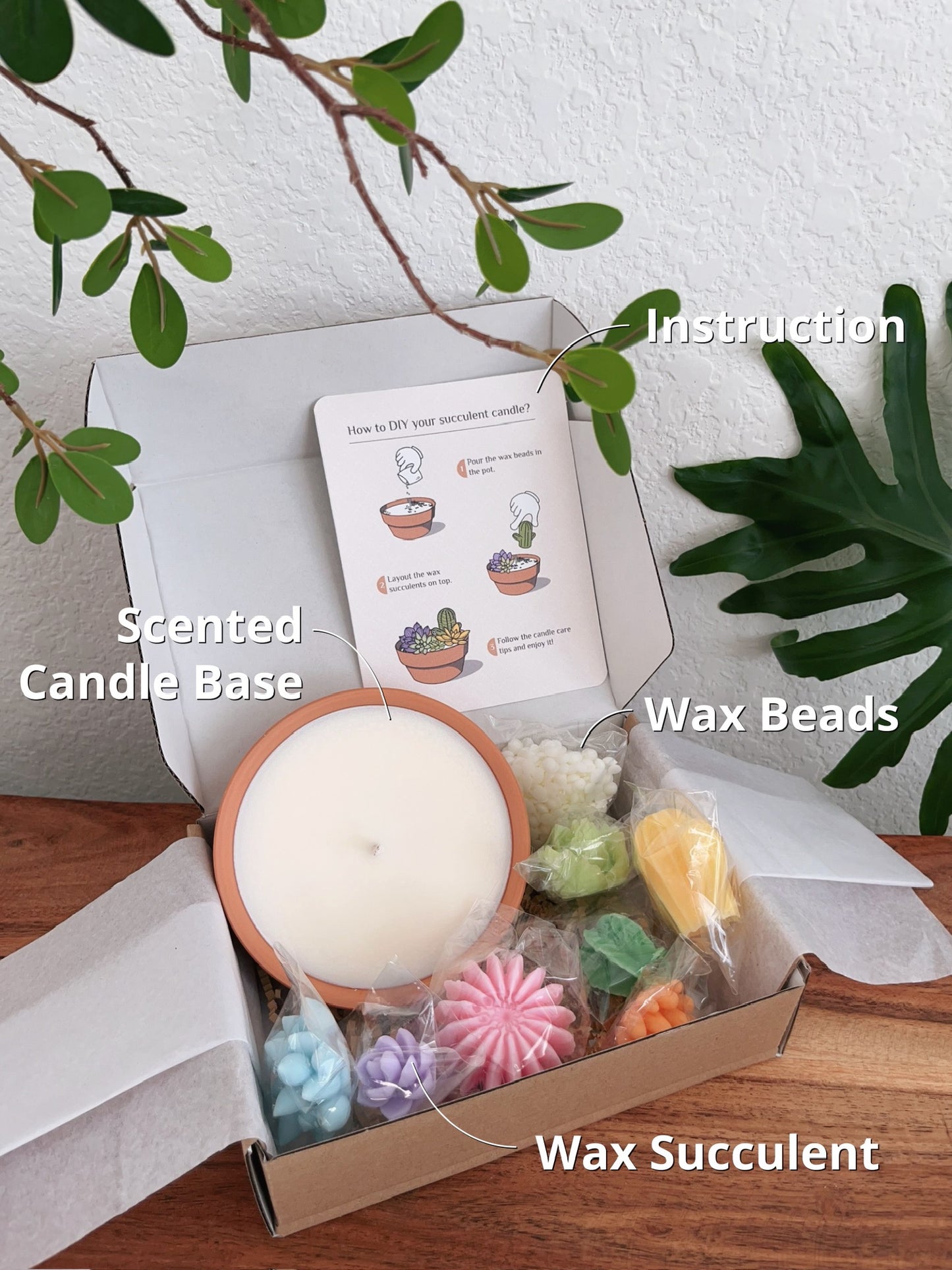 Rainbow Garden Succulent Candle Pot