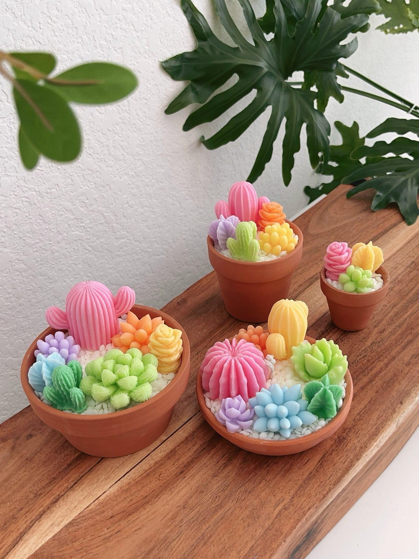 Rainbow Garden Succulent Candle Pot