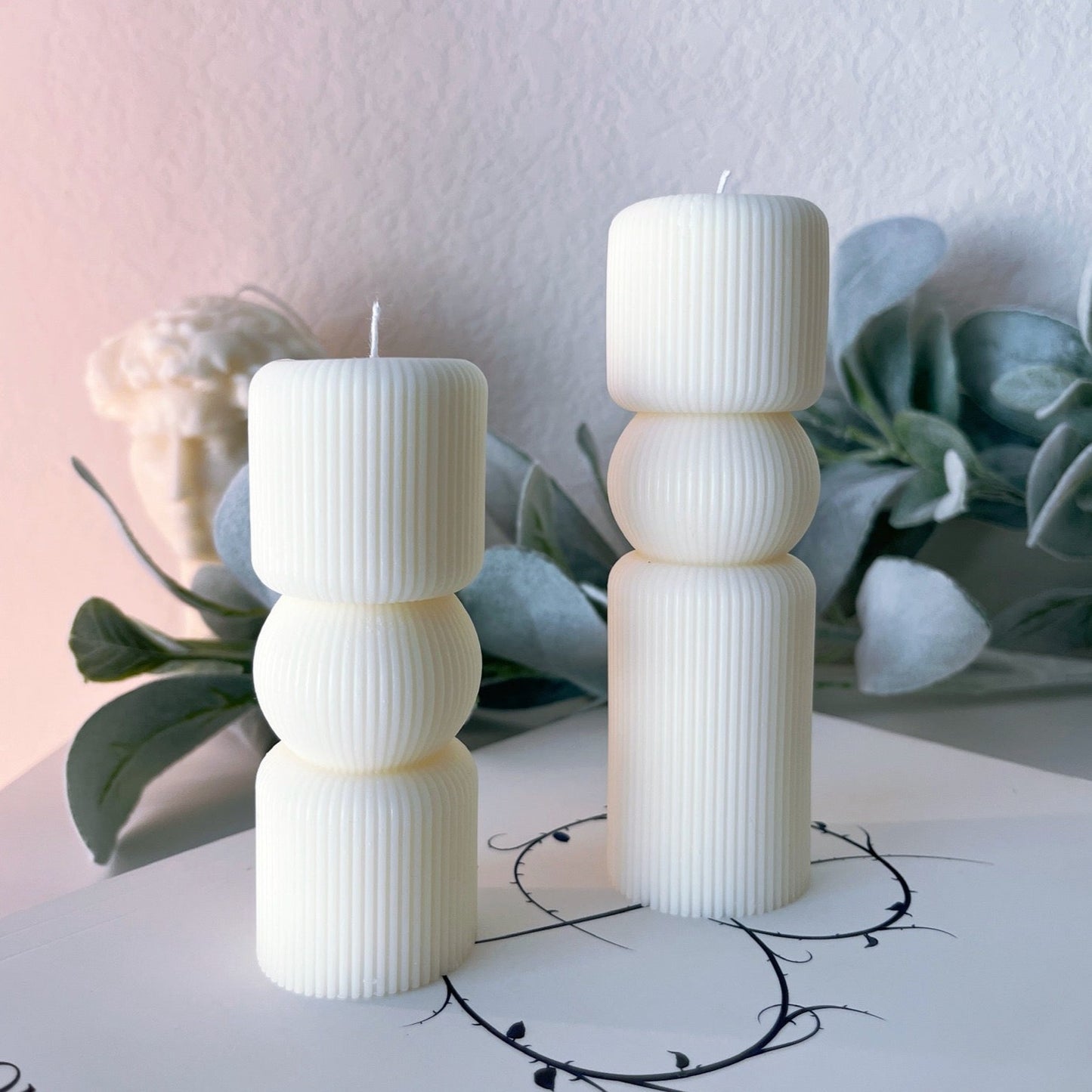 Elegant Geometric Pillar Candle