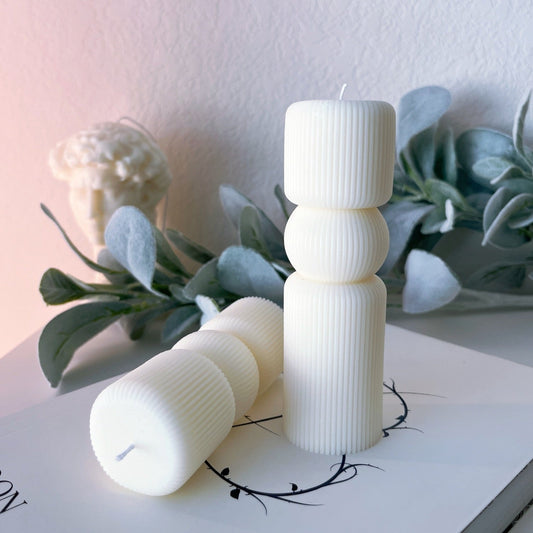 Elegant Geometric Pillar Candle