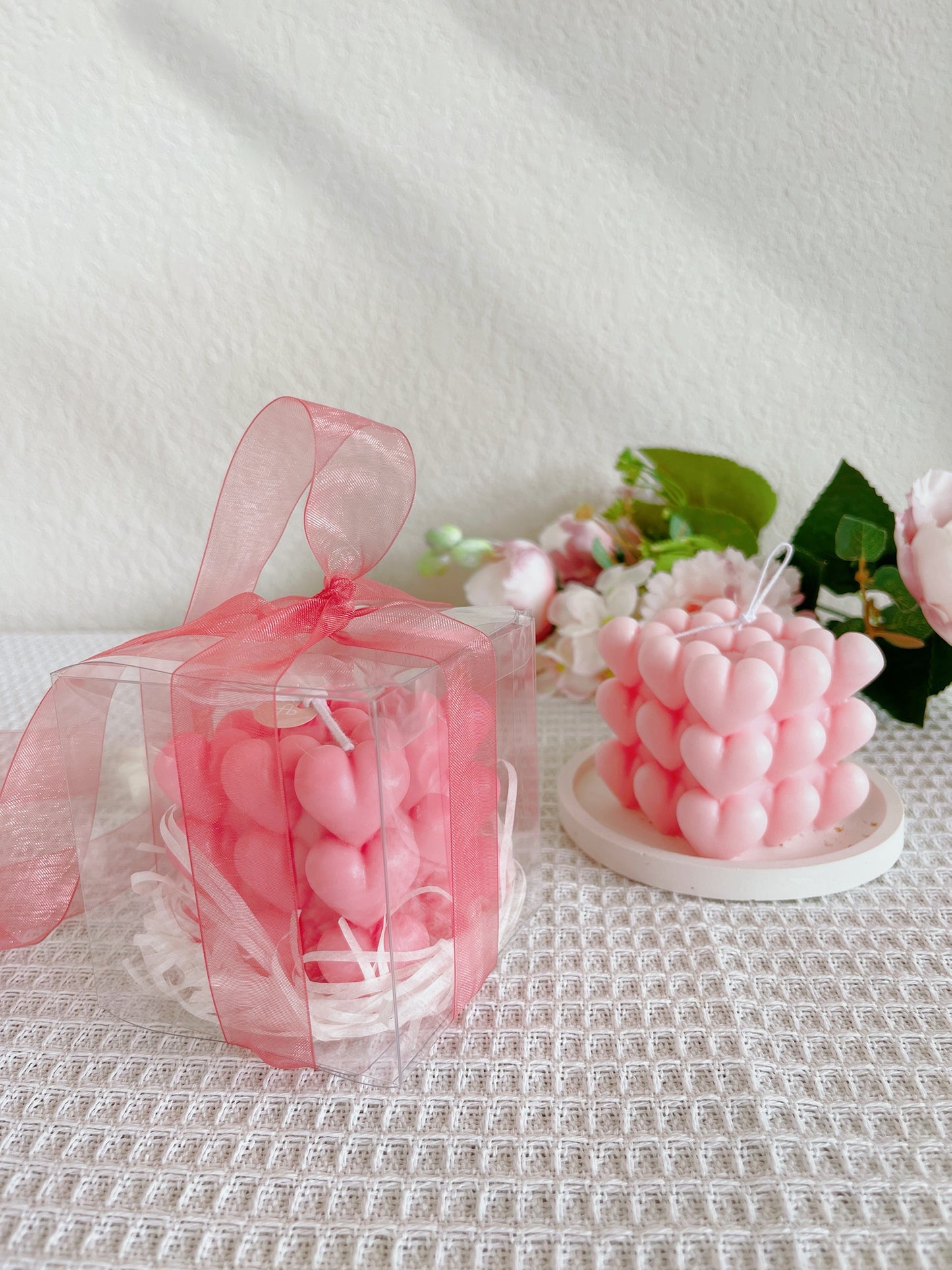 Bubble Heart Candle