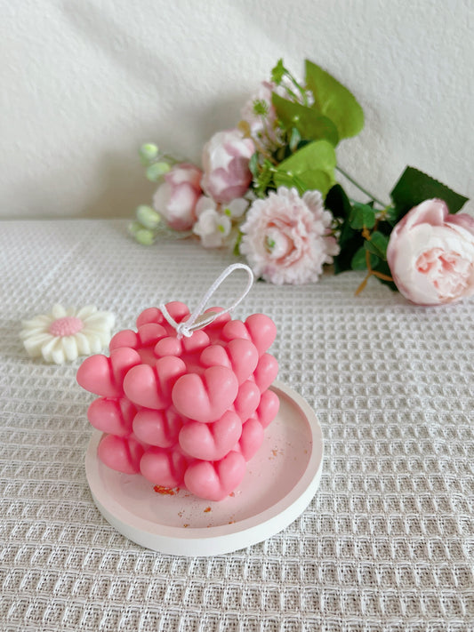 Bubble Heart Candle