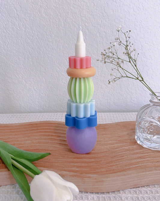 Rainbow Building Block Candle