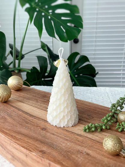 White Christmas Tree Candle - Tall Pine