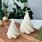 White Christmas Tree Candle - Spiral Abstract