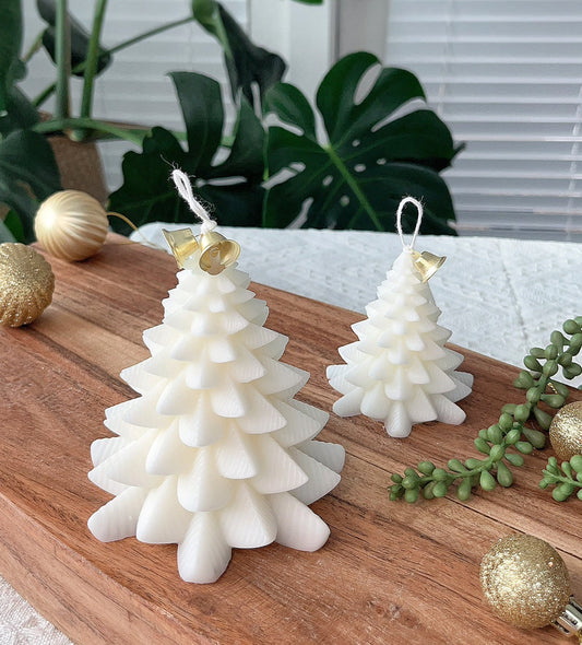 White Christmas Tree Candle - Classic Pine