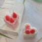 Heart Shaped Cake Candle with Strawberry